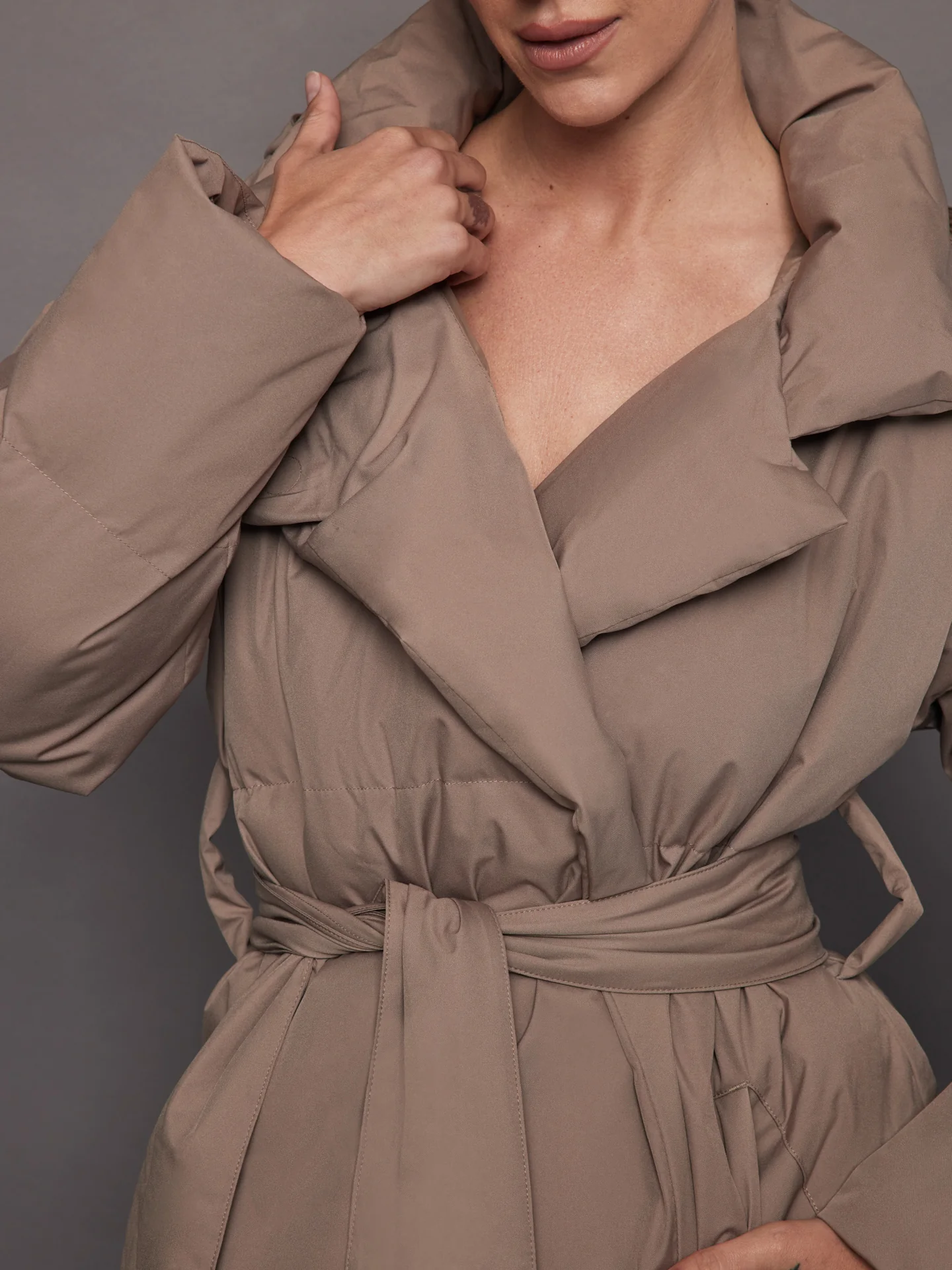 Lanark Wrap Coat - Pine Bark - Image 4