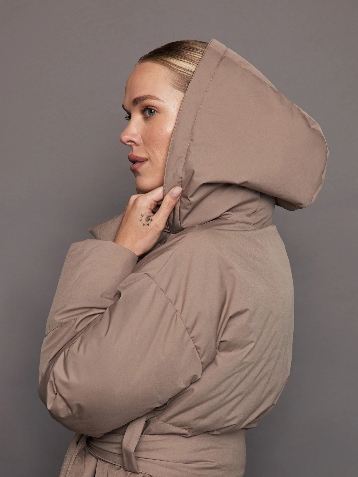 Lanark Wrap Coat - Pine Bark - Image 5