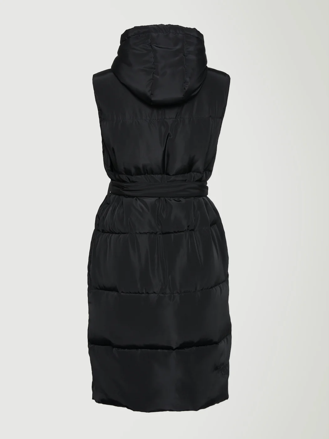 Lara Longline Puffer Vest - Black - Image 2