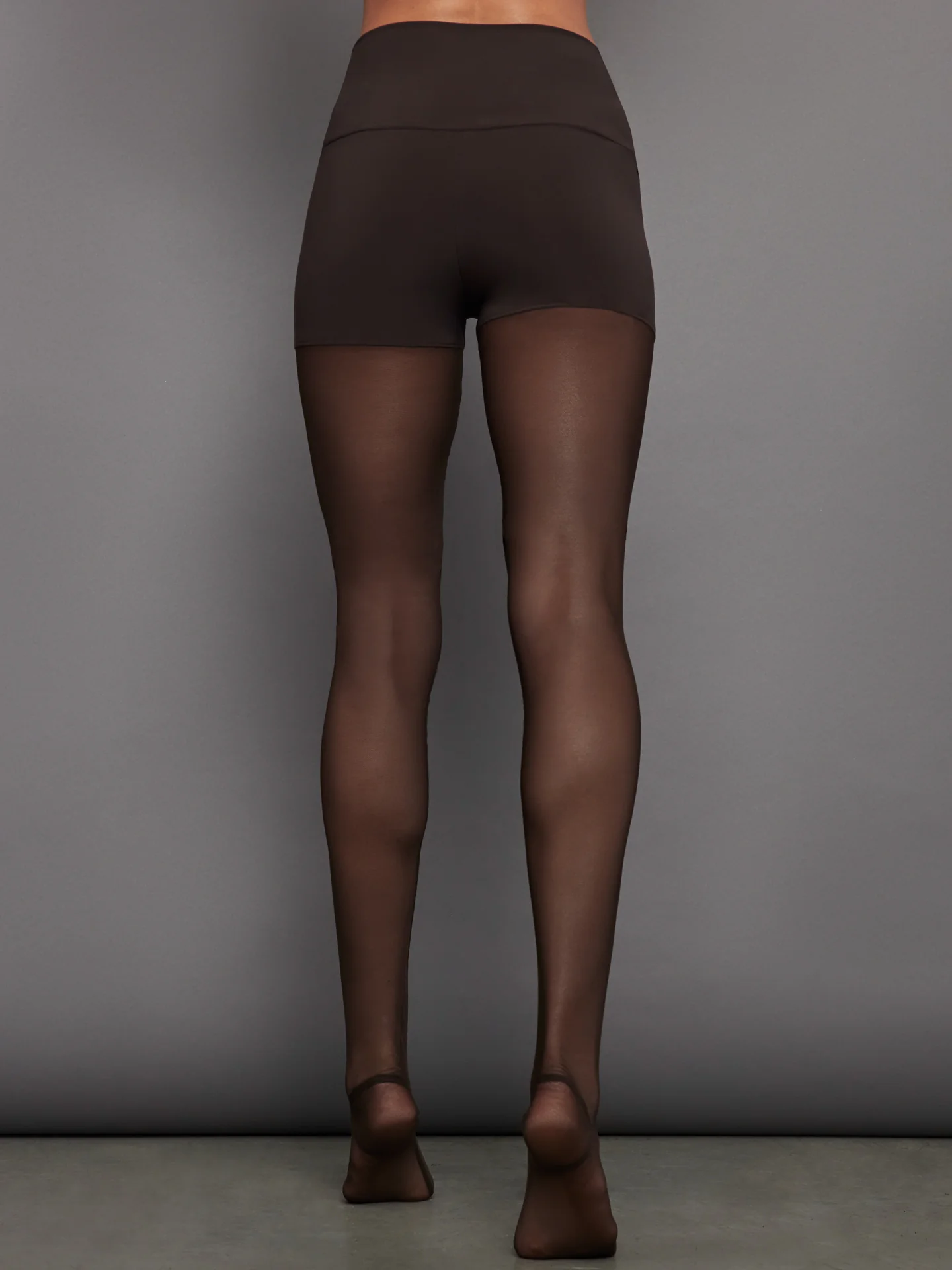 Legging W/ Mesh Bottom Footsie - Chocolate/Chocolate Mesh - Image 3