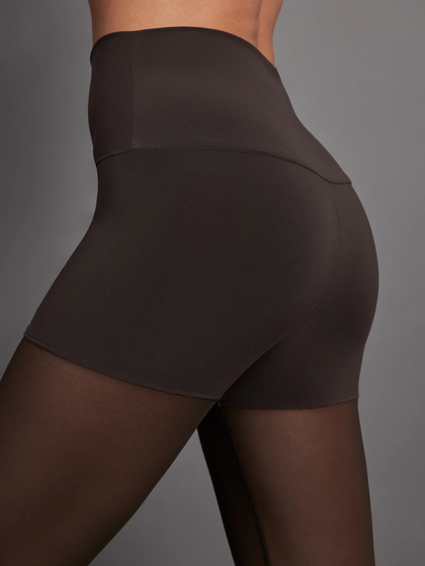 Legging W/ Mesh Bottom Footsie - Chocolate/Chocolate Mesh - Image 4