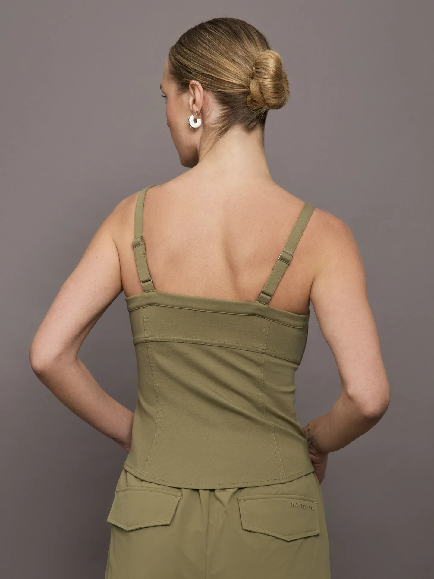 Lenox Knit Corset Tank - Aloe - Image 5