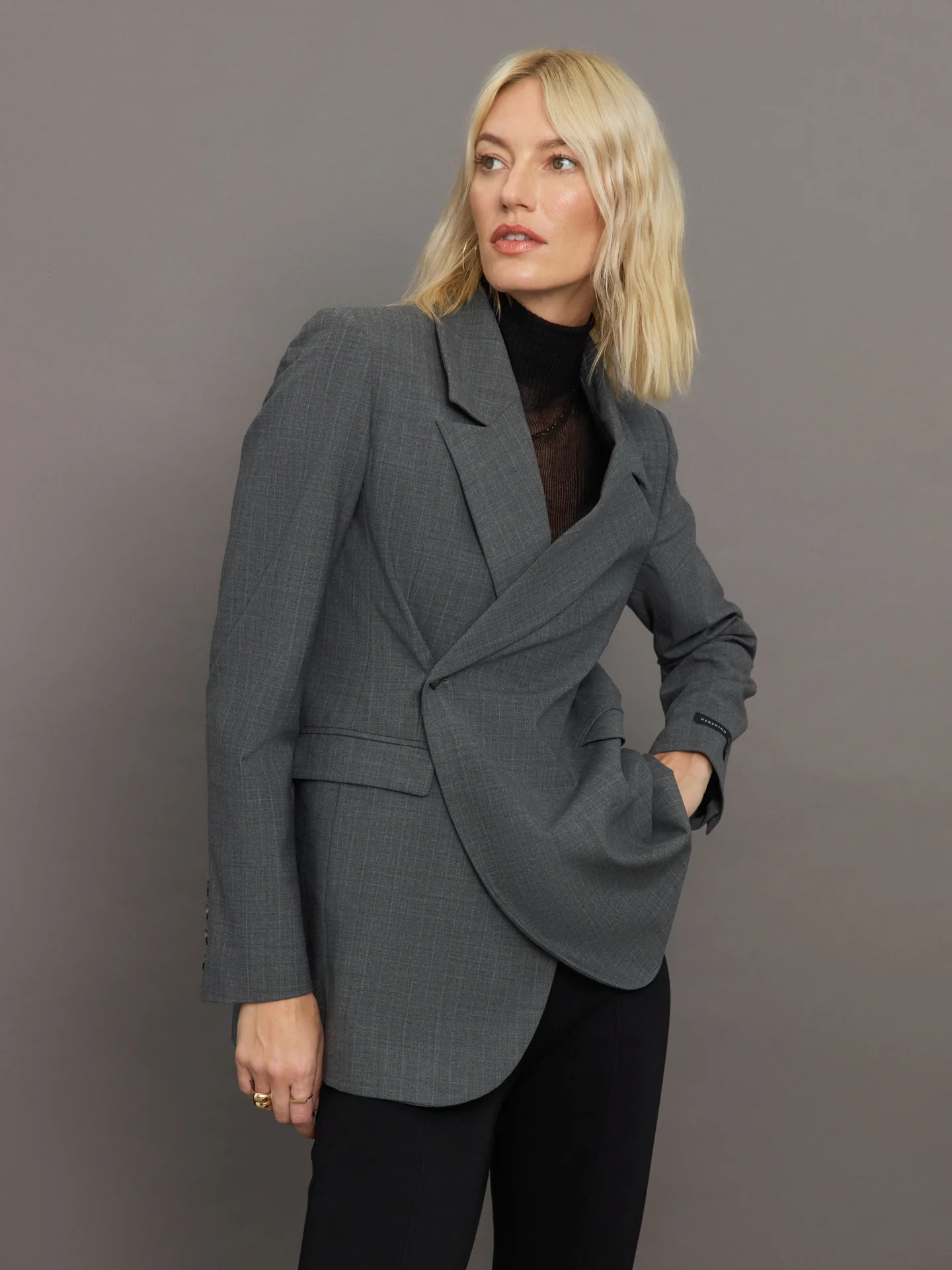 Lilith Blazer - Light Grey Pinstripe