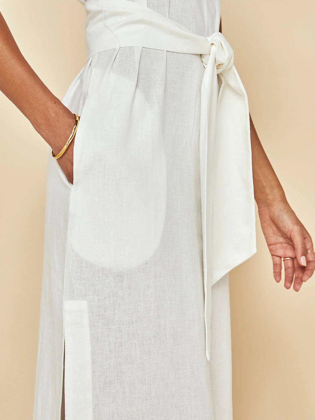 Linen Dress - Cream - Image 8