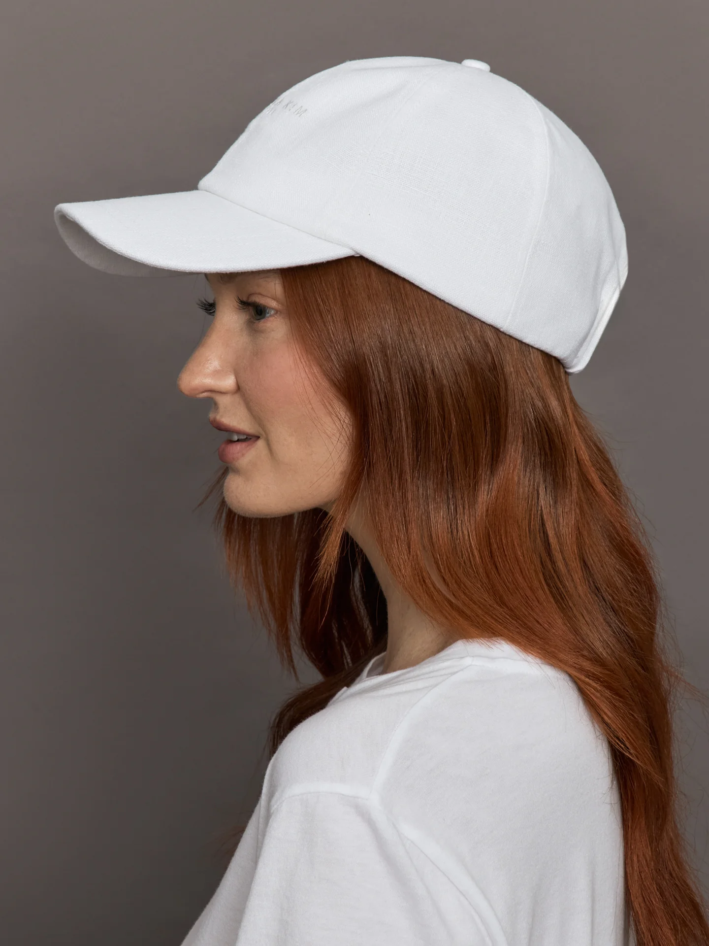 Lo Linen Baseball Cap - Optic White Linen - Image 3