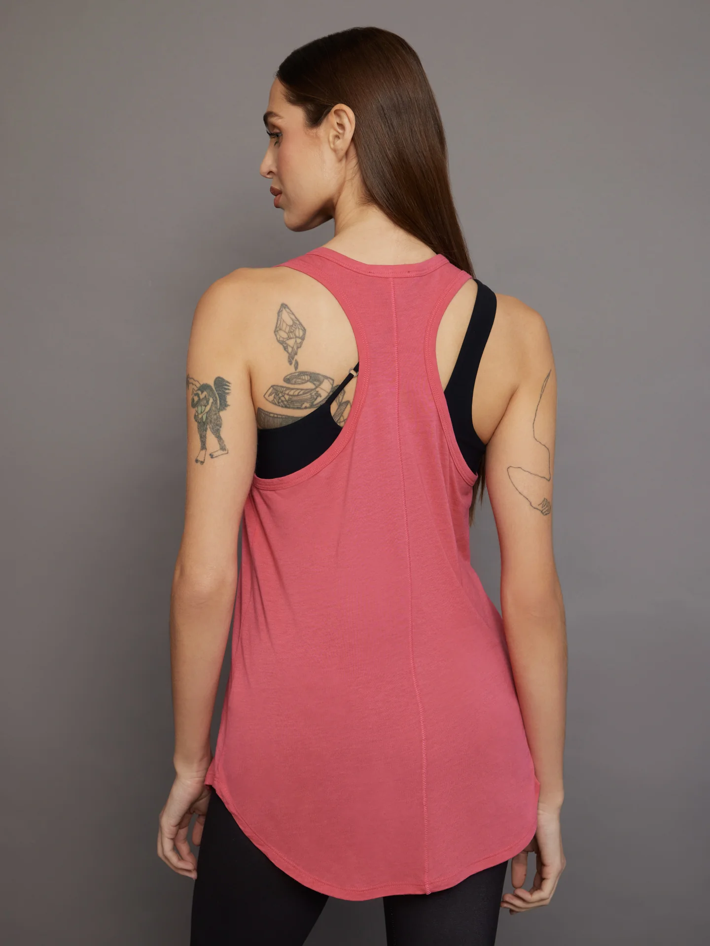 Long RacerBack Tank - Honeysuckle - Image 3