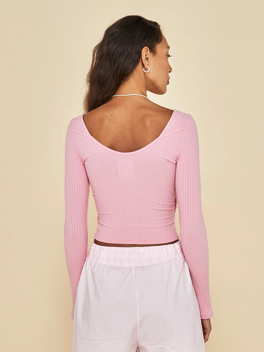 Long Sleeve Cut Out Wrap Top - Confetto - Image 4