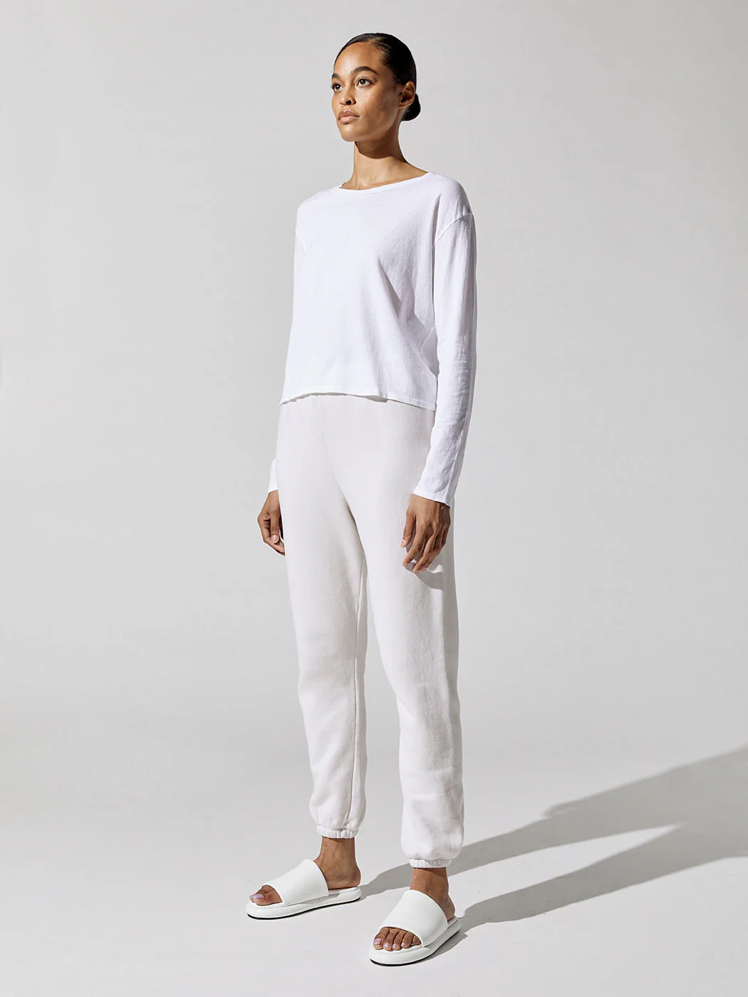 Axel Cotton Long Sleeve Crew - White - Image 2