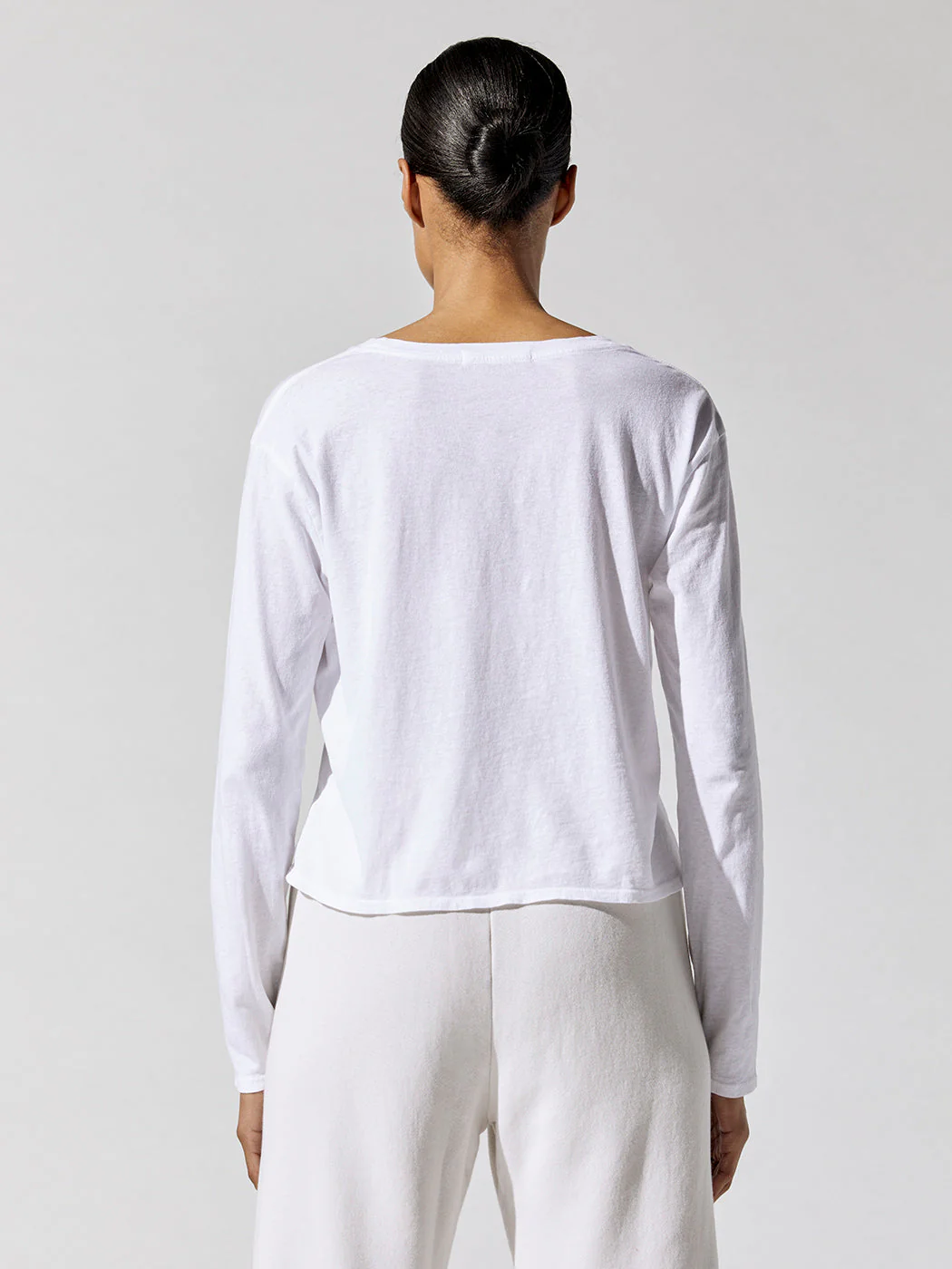 Axel Cotton Long Sleeve Crew - White - Image 3