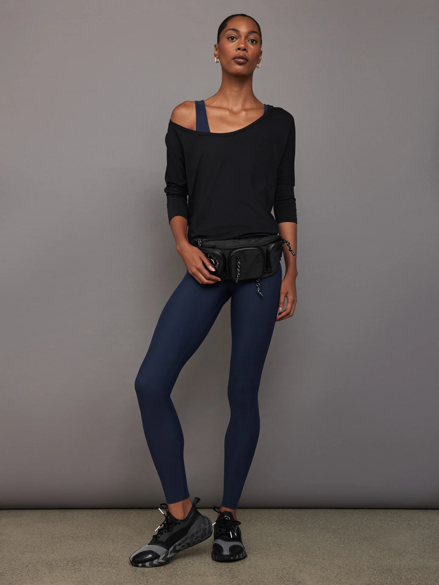 Long Sleeve Off Shoulder Tee - Black - Image 4