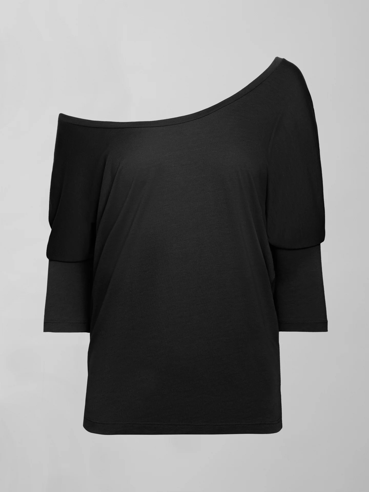 Long Sleeve Off Shoulder Tee - Black - Image 5