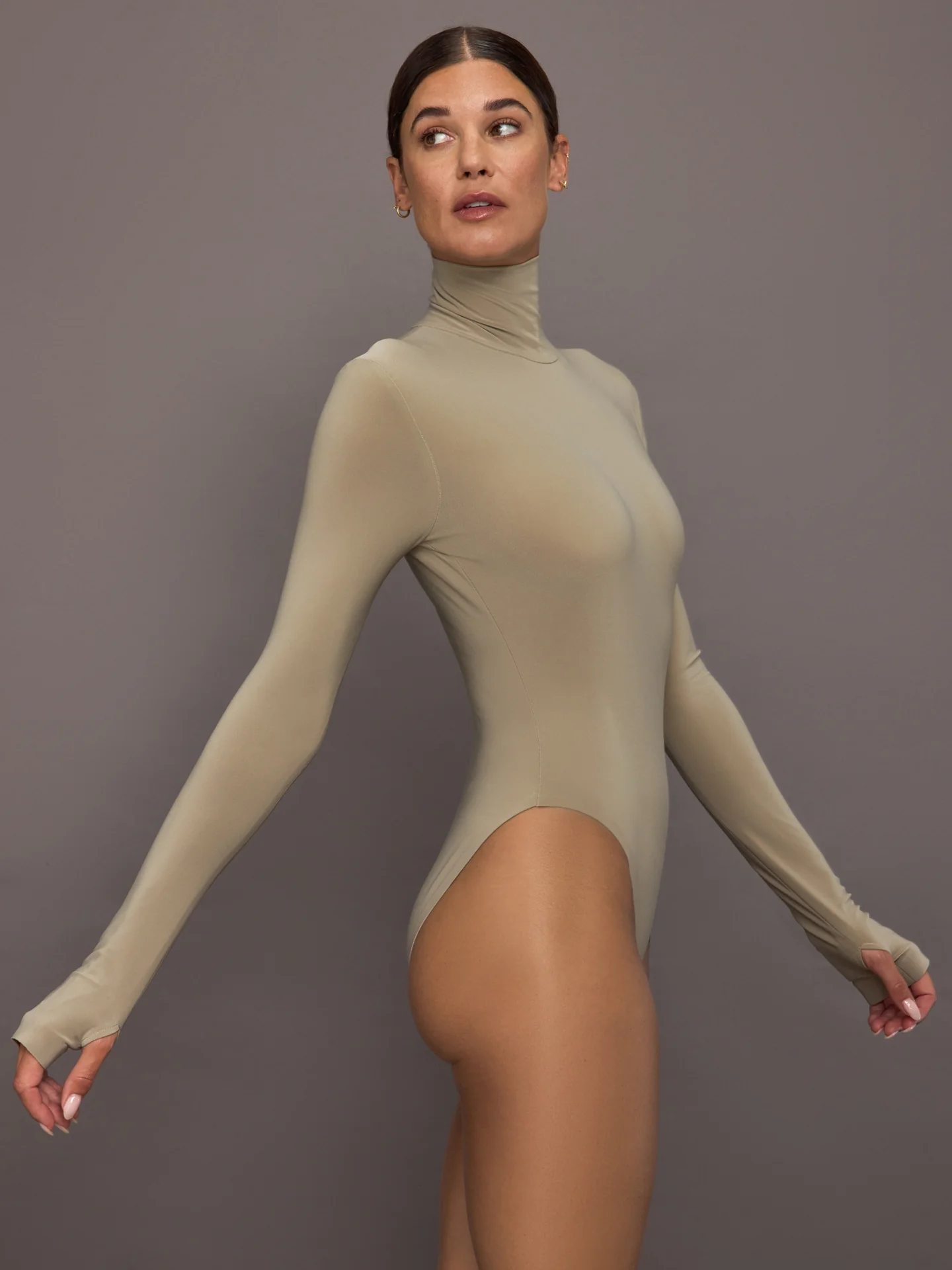 Long Sleeve Turtle Bodysuit - Elm - Image 3