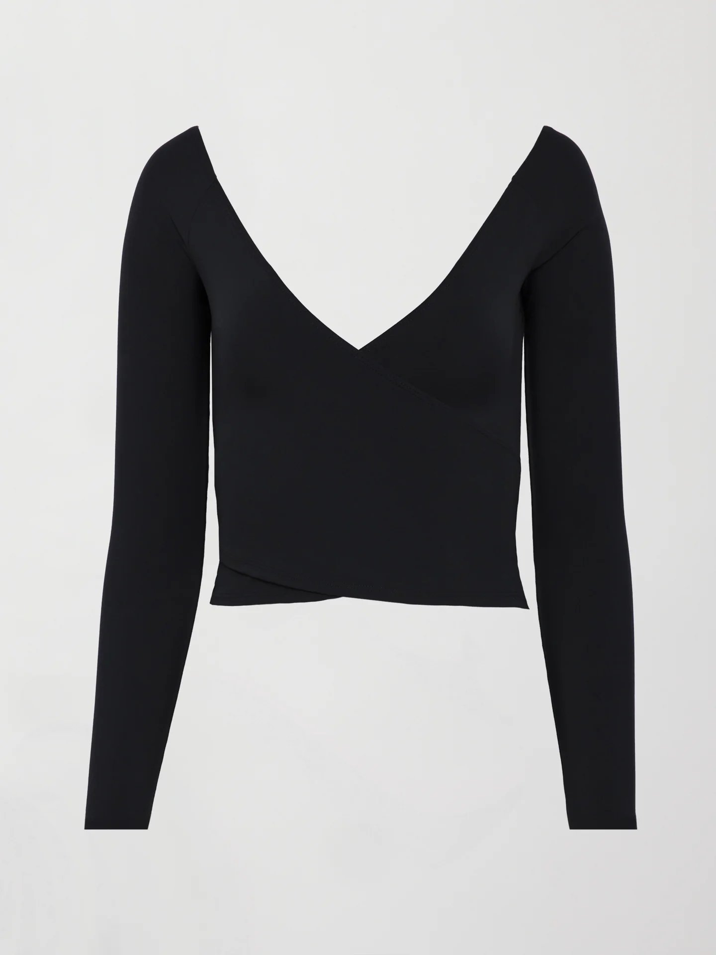 Long Sleeve Wrap Top in Melt - Black - Image 5