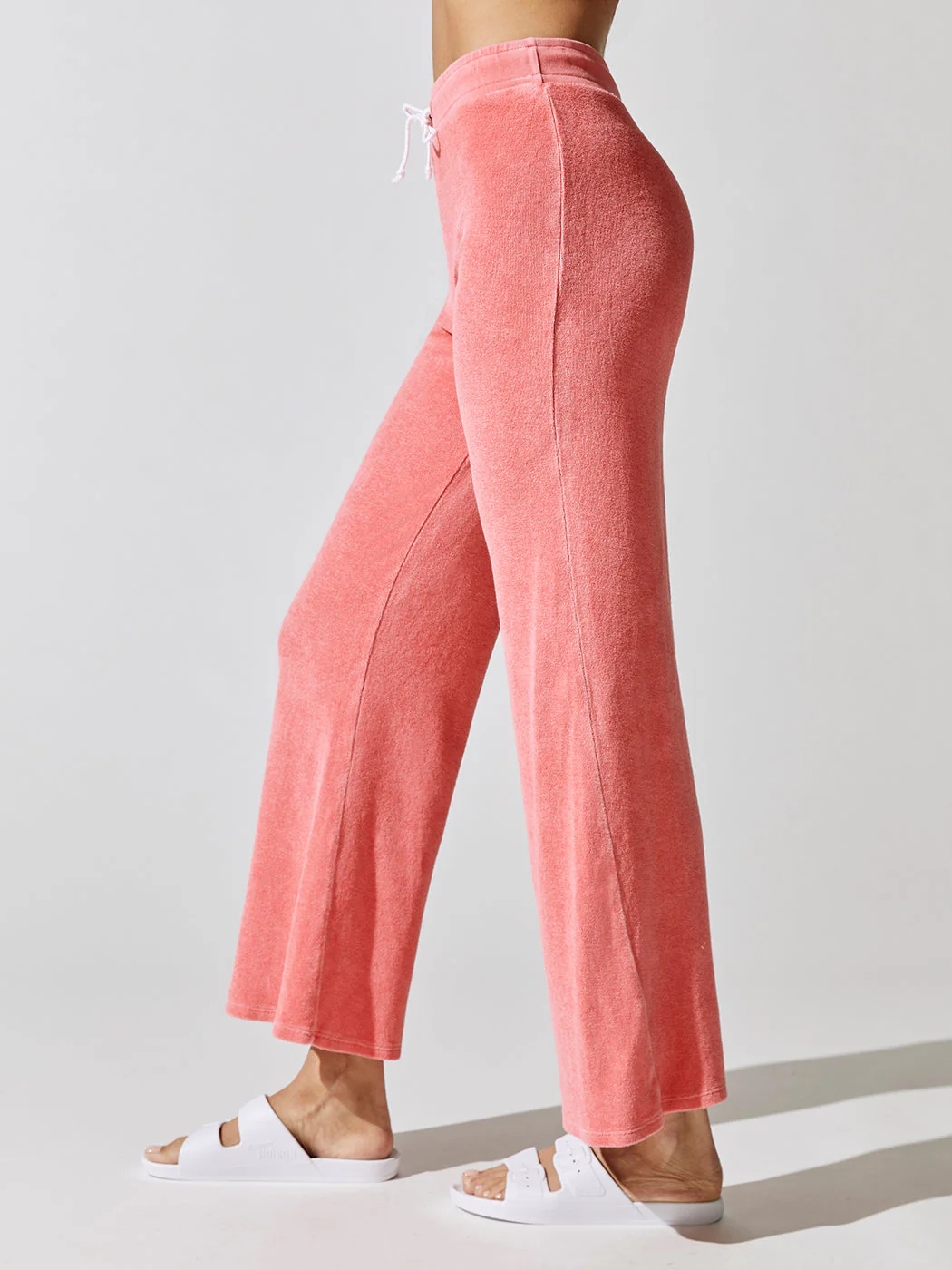 Simon Loop Terry Wide Leg Pant - Strawberry - Image 2