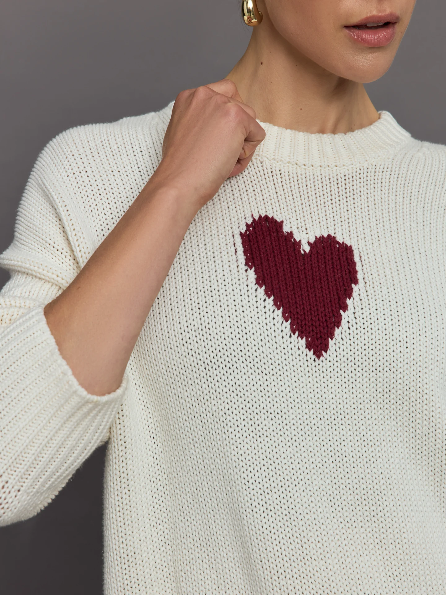 Lovey Heart Sweater - Natural - Image 3