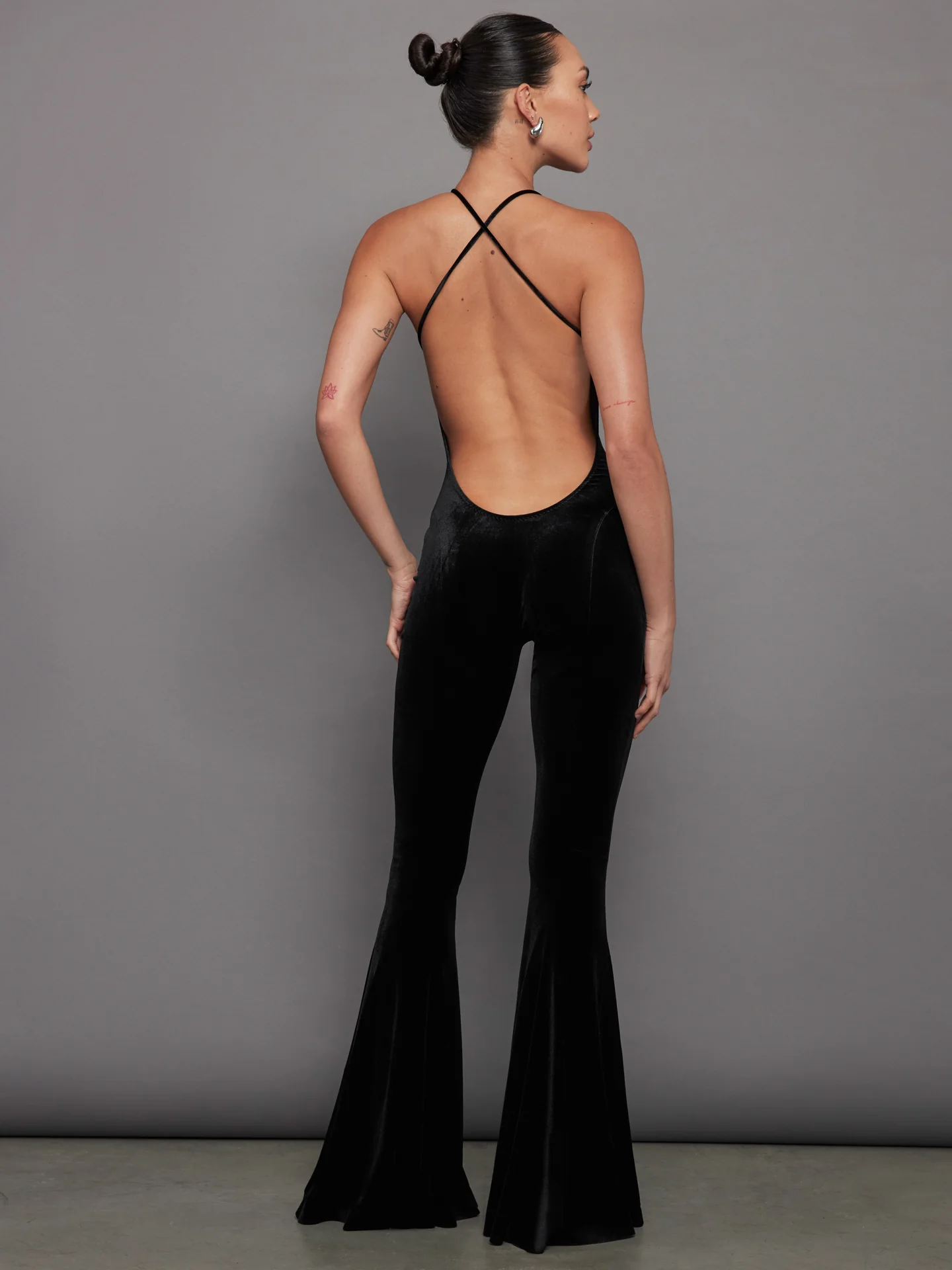 Low Back Slip Fishtail Jumpsuit - Black - Image 3