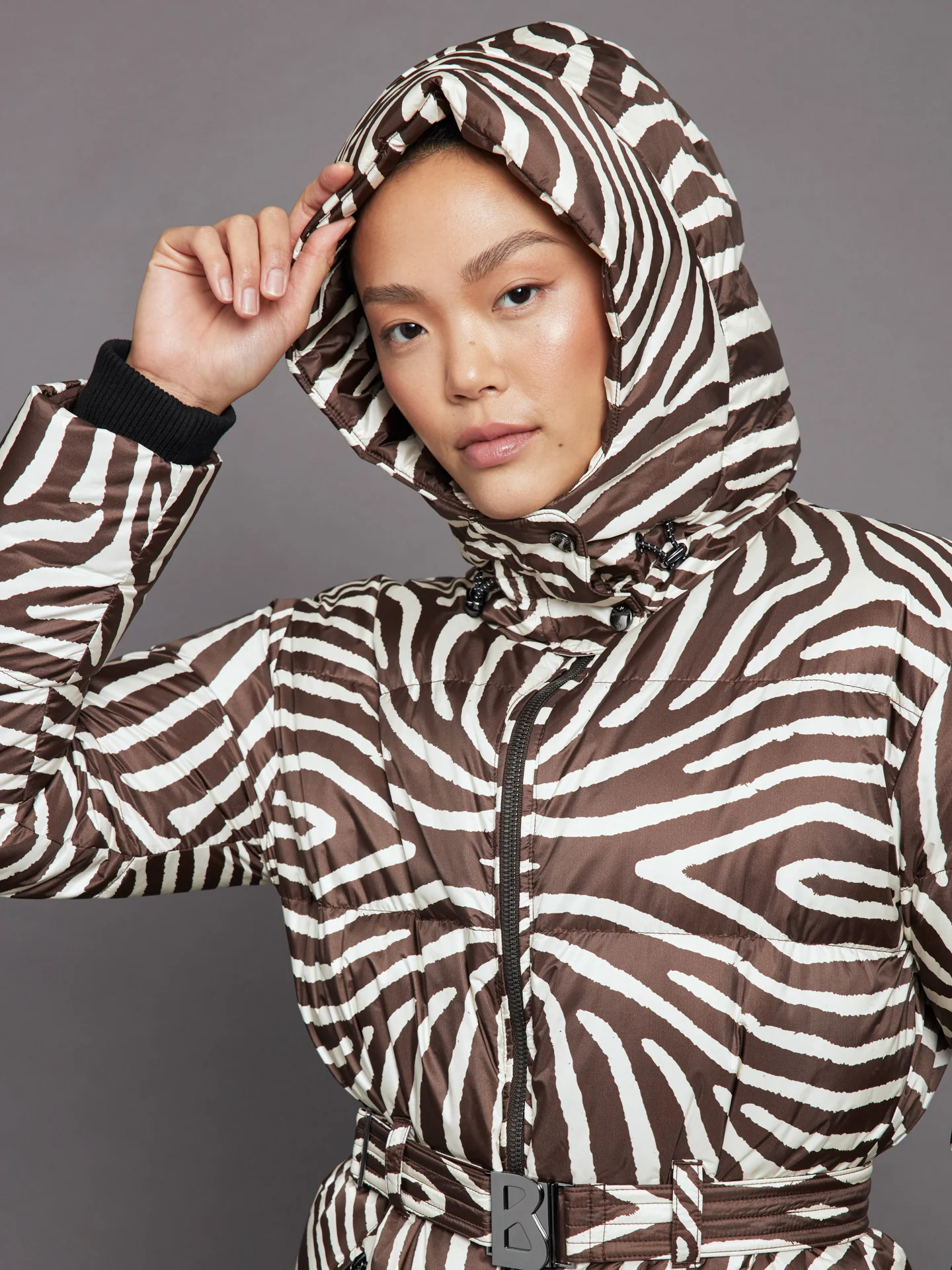 Lucca Down Ski Jacket - Allover Zebra Print - Image 4