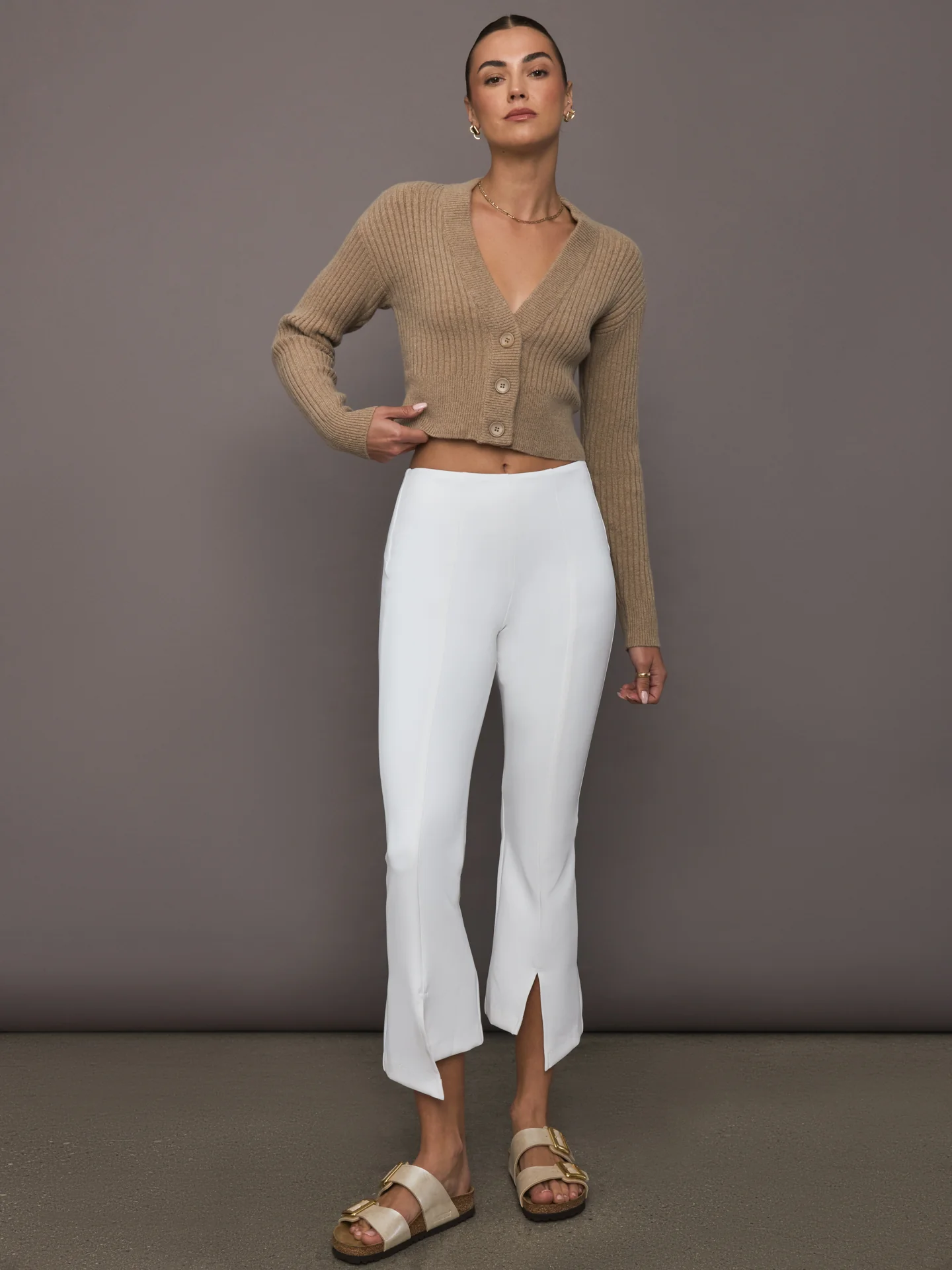 Luna Sweater Cardigan - Oatmeal - Image 2