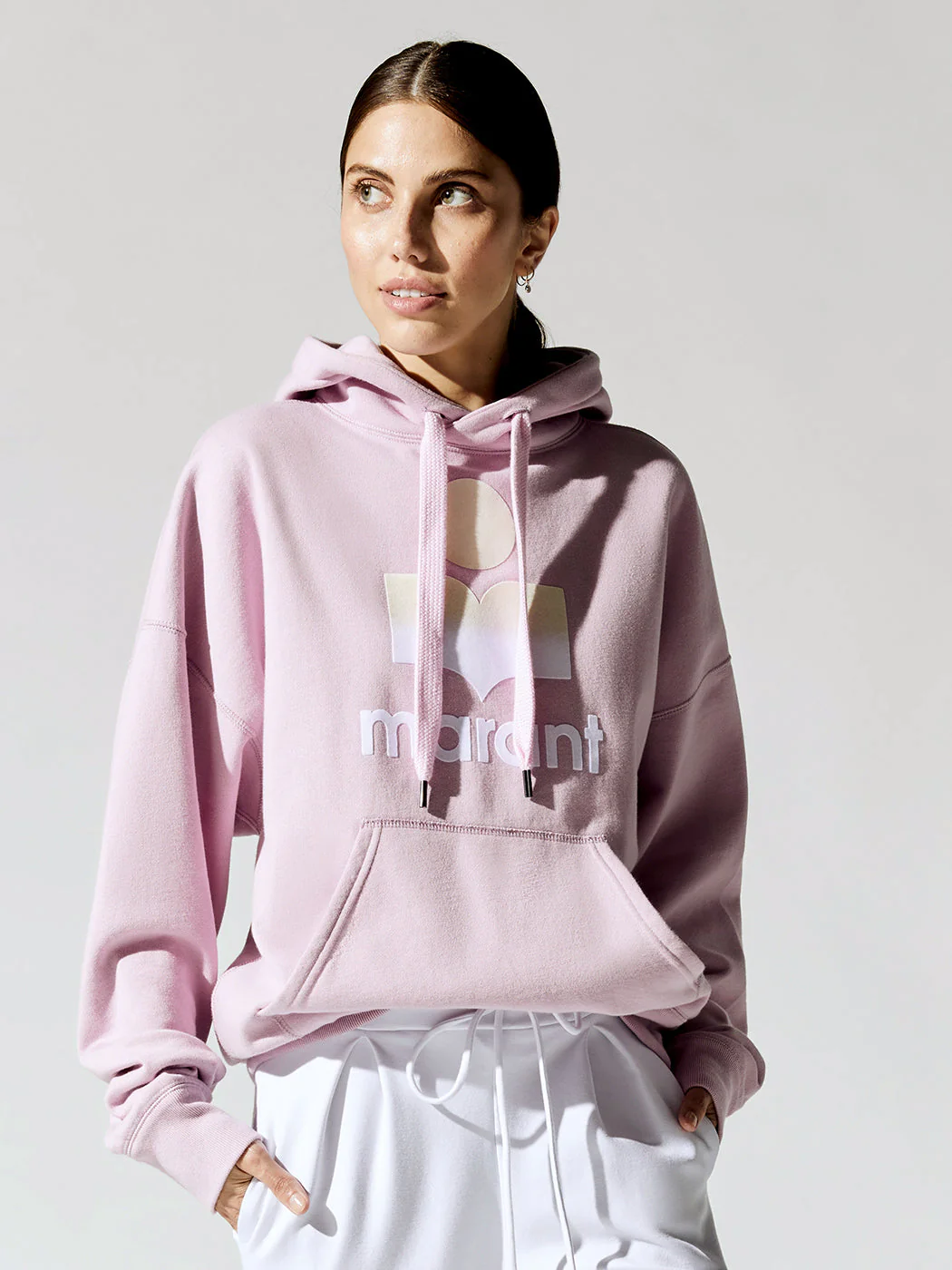 Mansel Hooded Logo Sweatshirt - Light Pink