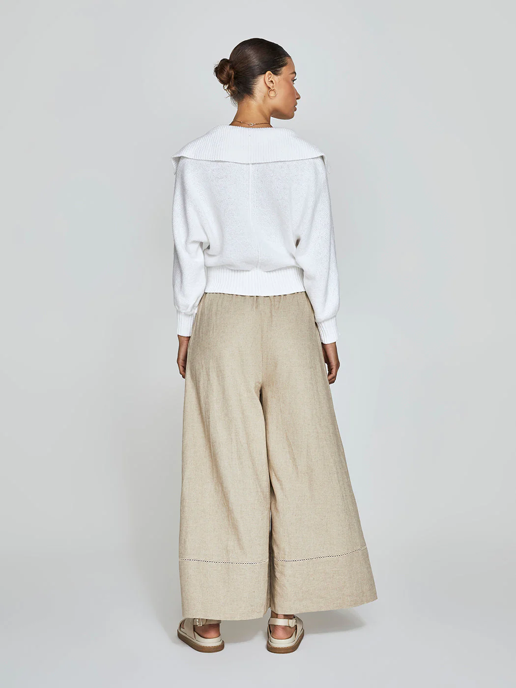 Marlowe Cropped Henley - Salt White - Image 5