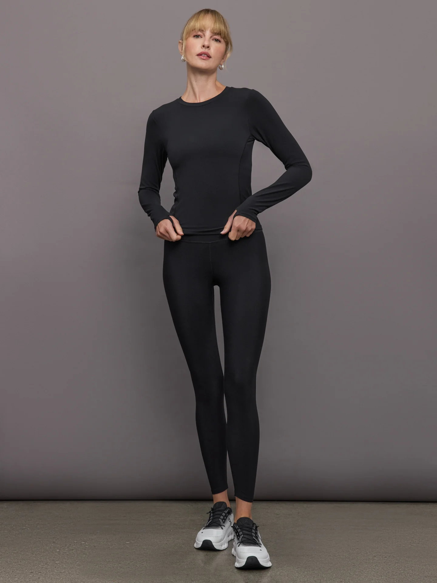 Long Sleeve Crew Neck in Melt - Black - Image 5