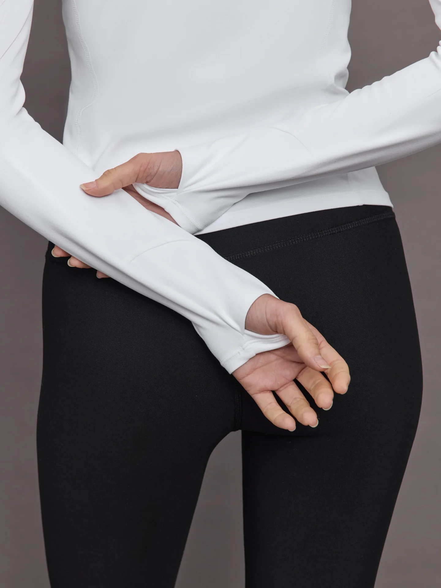 Long Sleeve Crew Neck in Melt - White - Image 5