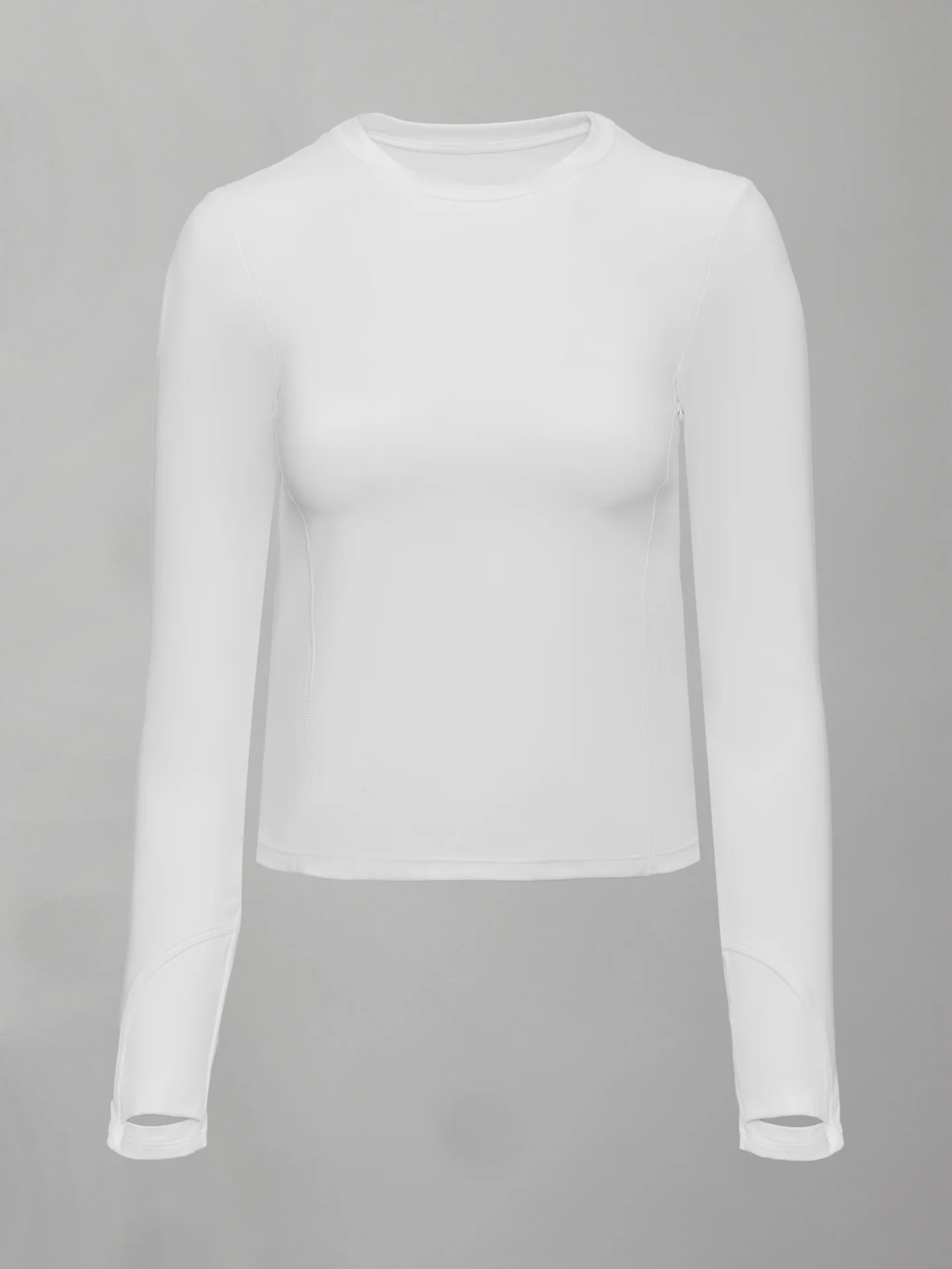 Long Sleeve Crew Neck in Melt - White - Image 8