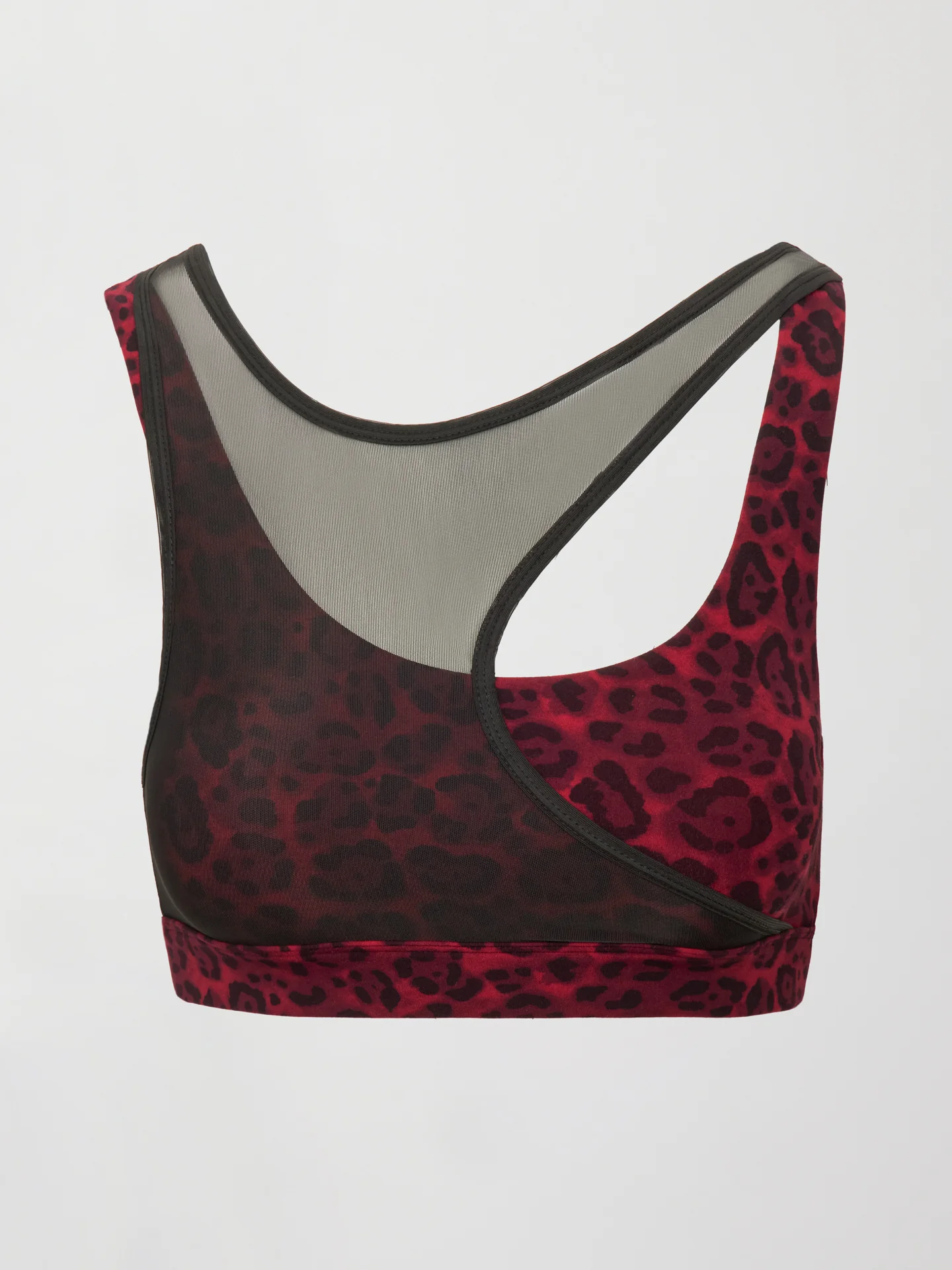 Mesh Overlay Bra - Red Leopard - Image 7