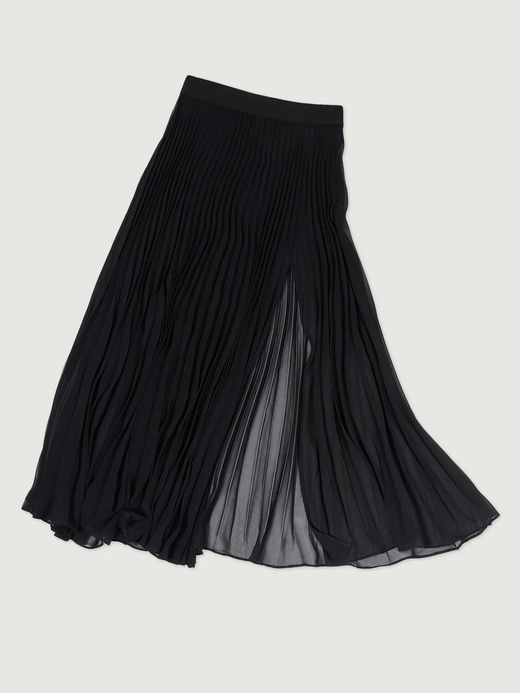 Mesh Pleated Skirt - Black - Image 5