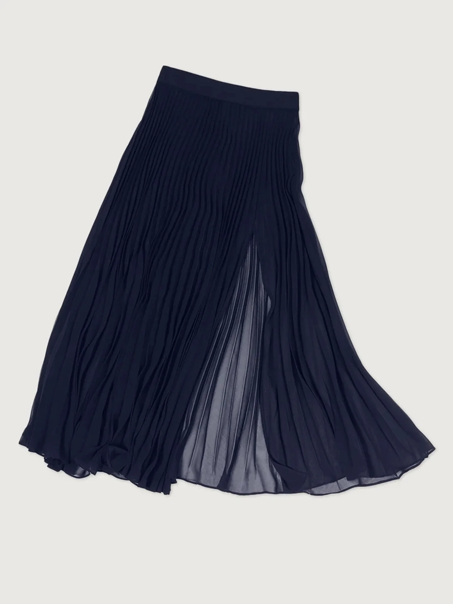 Mesh Pleated Skirt - Navy - Image 7