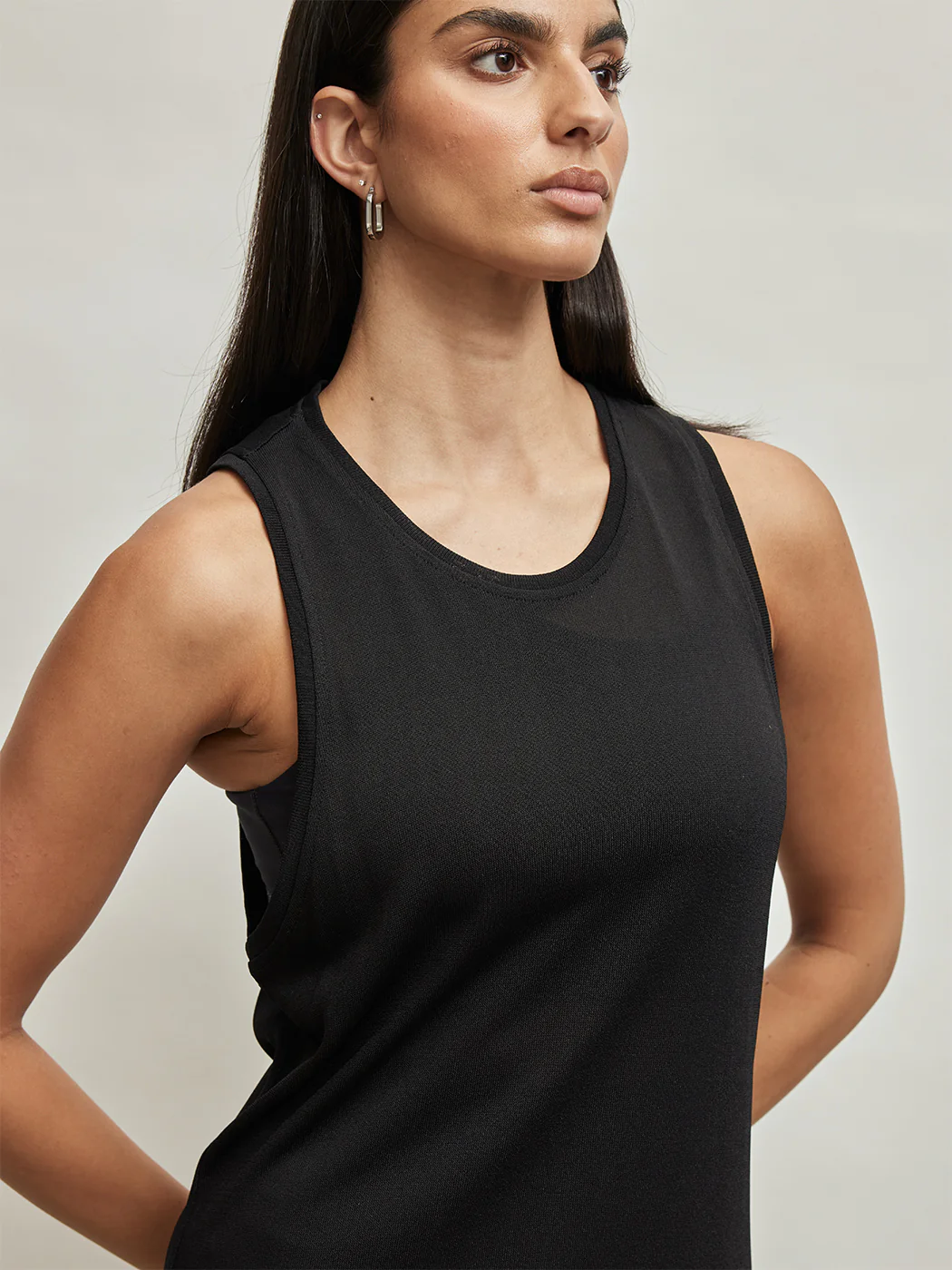 Mesh Midi-length Tunic - Black - Image 4