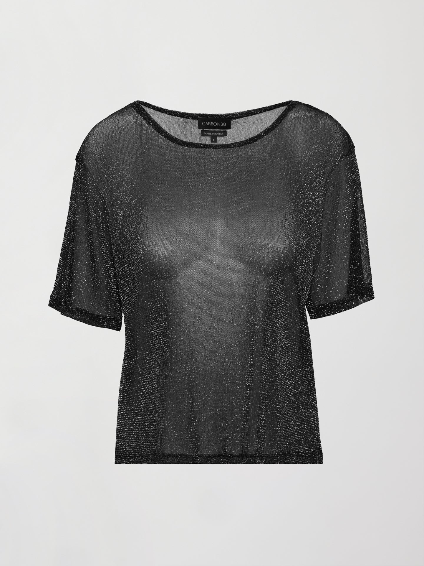 Metallic Mesh Tee - Black - Image 5