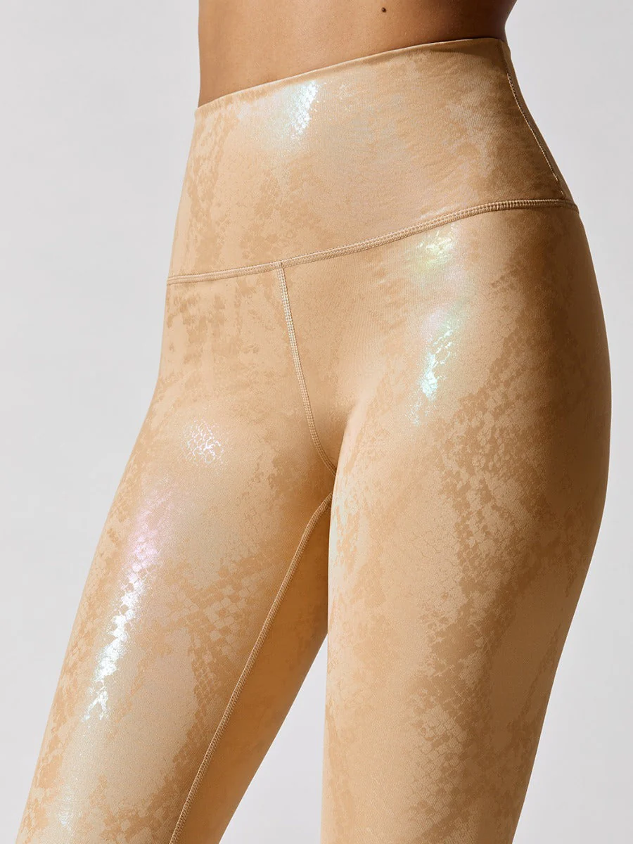 Metallic Snake High Rise 7/8 Legging - Brown - Image 4