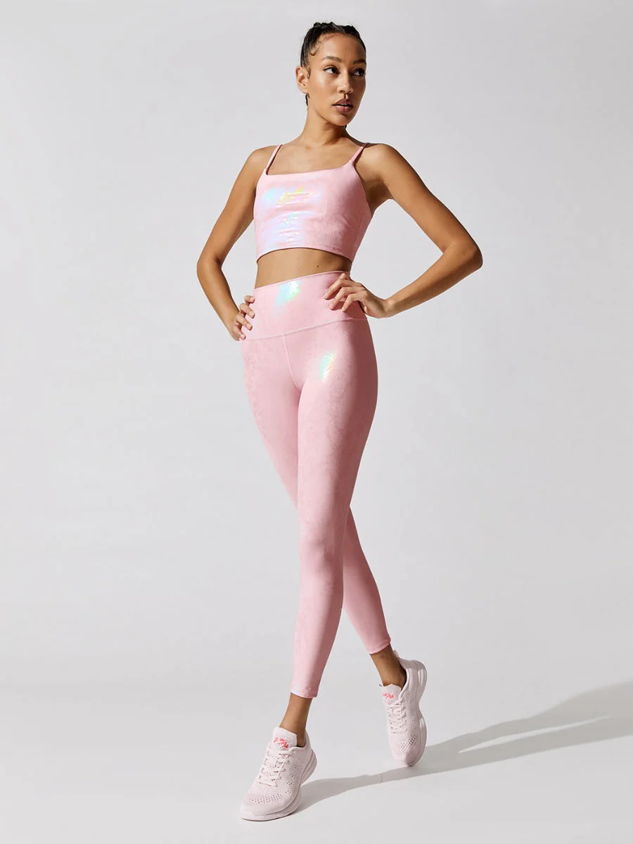 Metallic Snake High Rise 7/8 Legging - Pink - Image 2