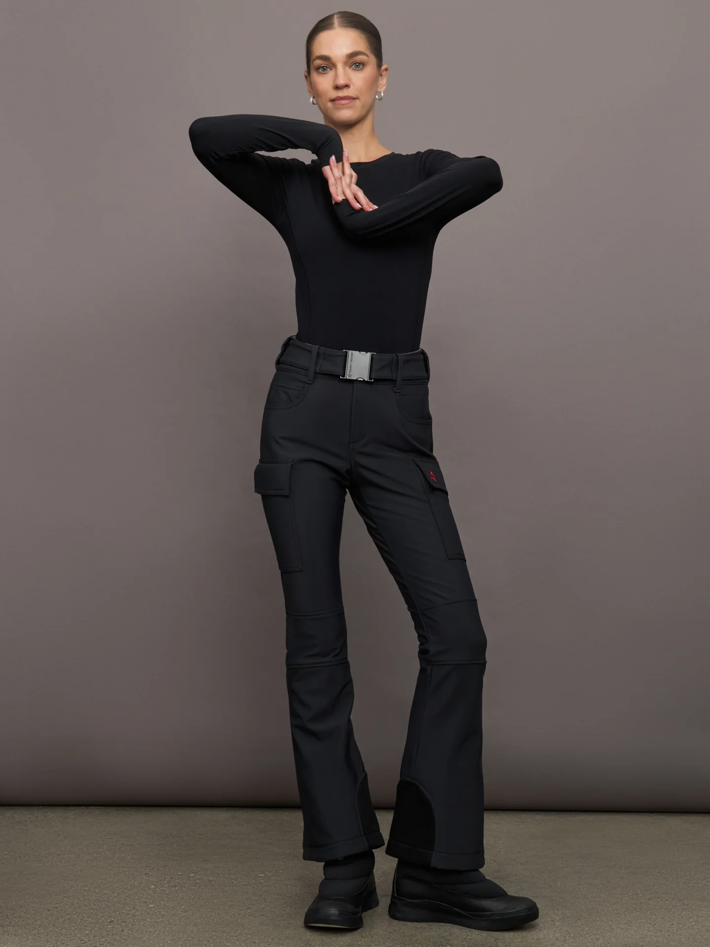 Mid Rise Cargo Ski Pant - Black - Image 2