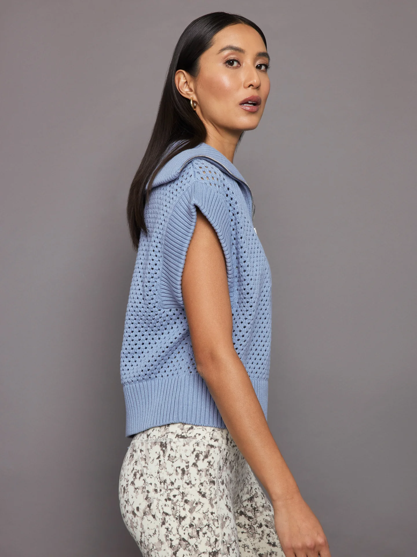 Mila Half Zip Knit - Ashley Blue - Image 3