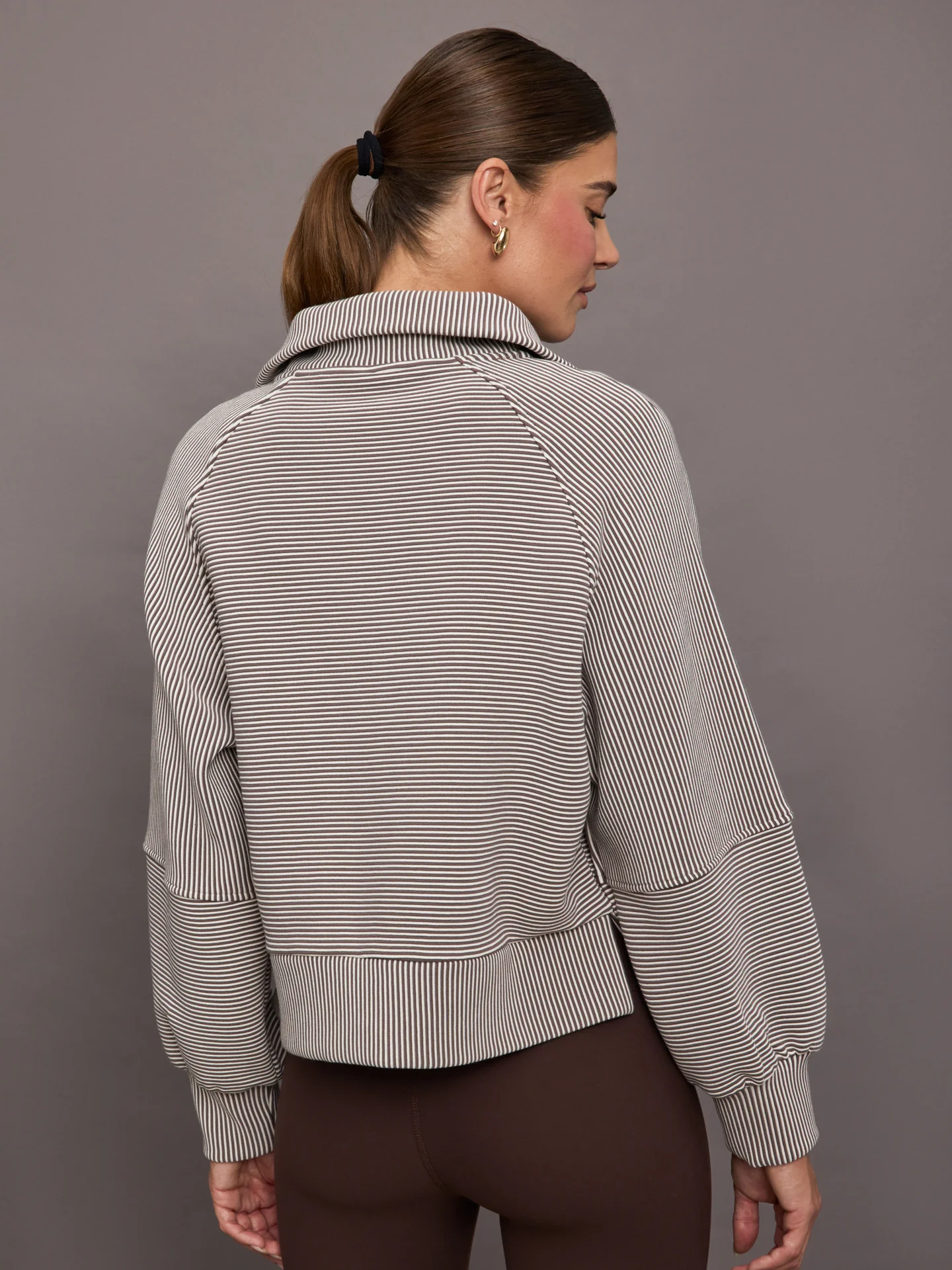 Milano Half Zip Sweat 2.0 - Cocoa Berry/Egret - Image 5