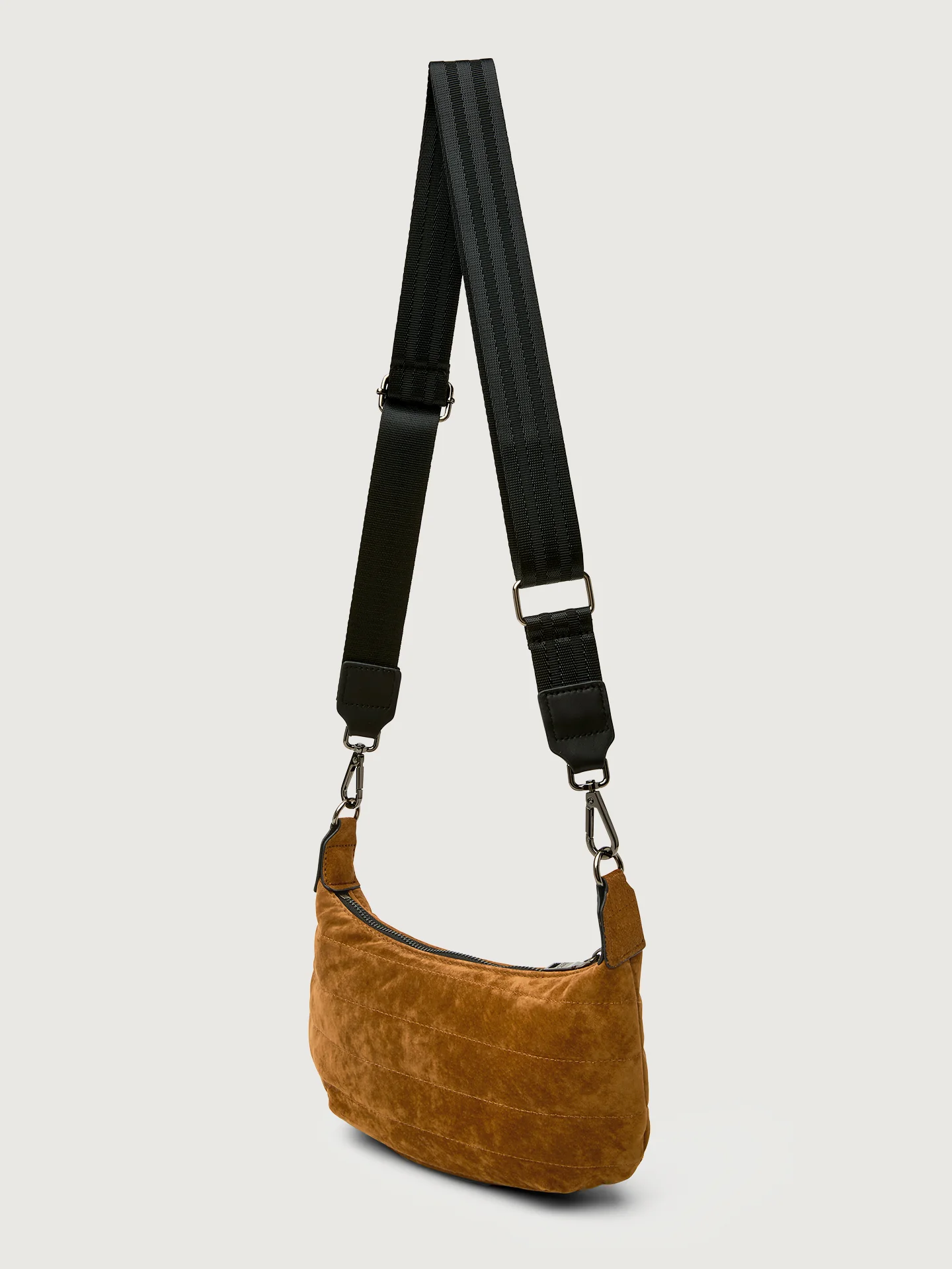 Mini Moon - Golden Suede/ Gunmetal Hardware/Black/Black Web - Image 5