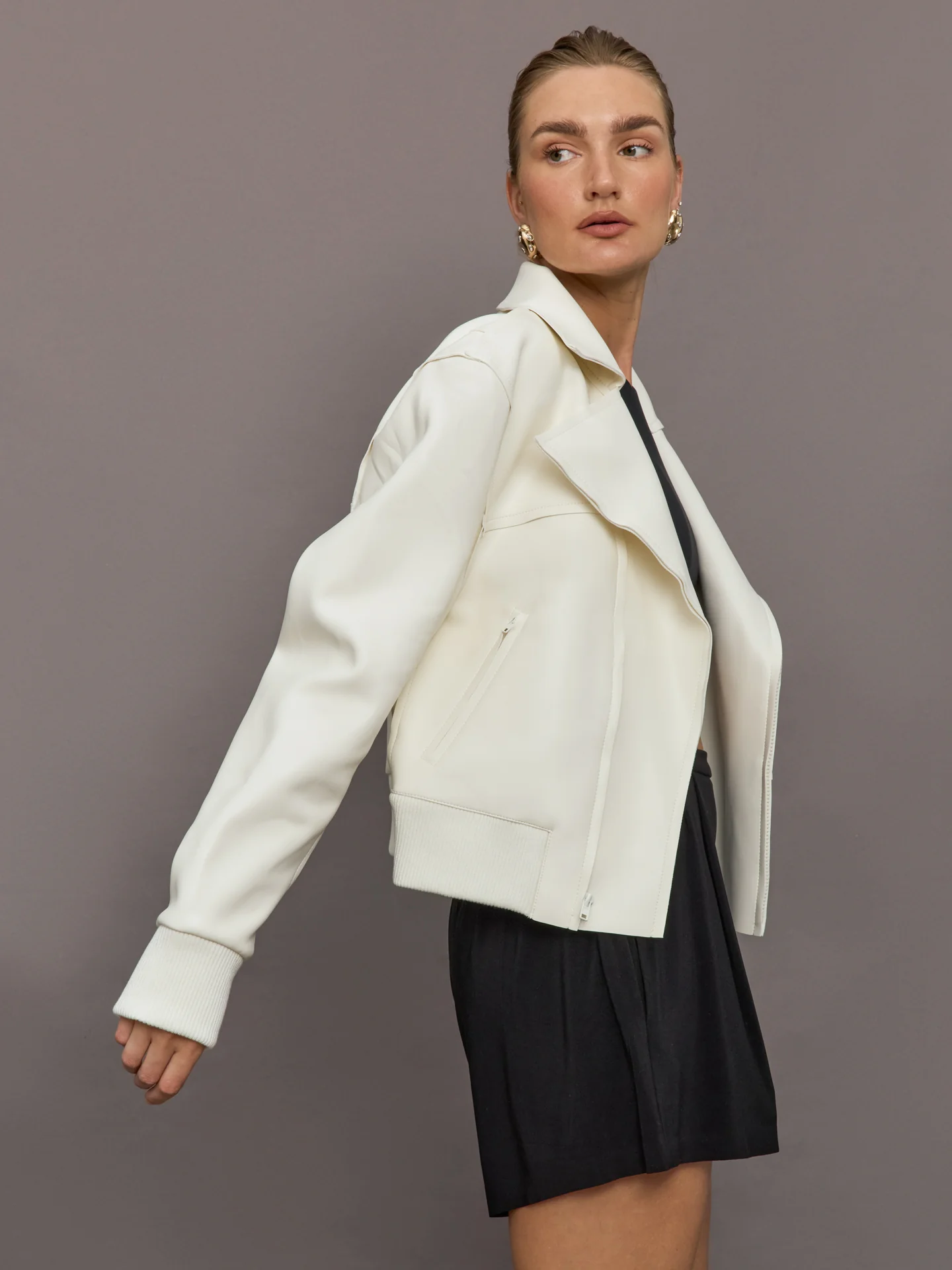 Mini Moto Jacket - Cream - Image 3