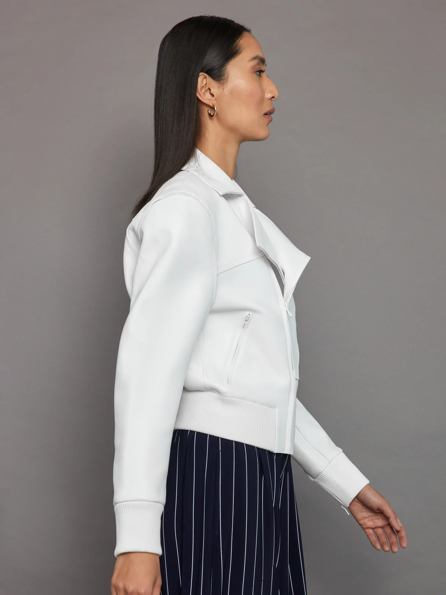 Mini Moto Jacket - Snow White - Image 3