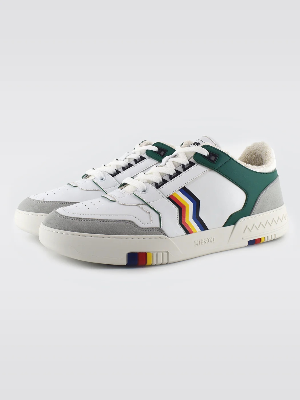 Missoni Basket 90' Stripes Low - White/Green - Image 2