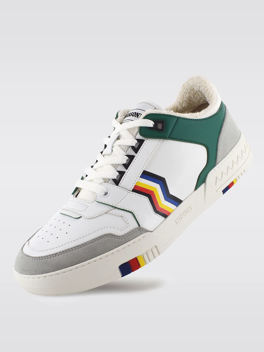 Missoni Basket 90' Stripes Low - White/Green - Image 6