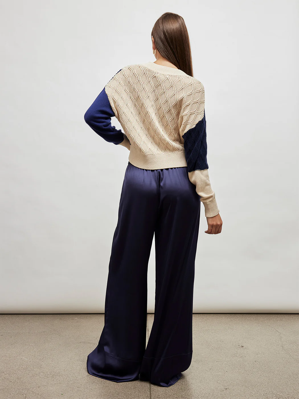 Mix Stitch Pullover - Dark Blue Multi - Image 2