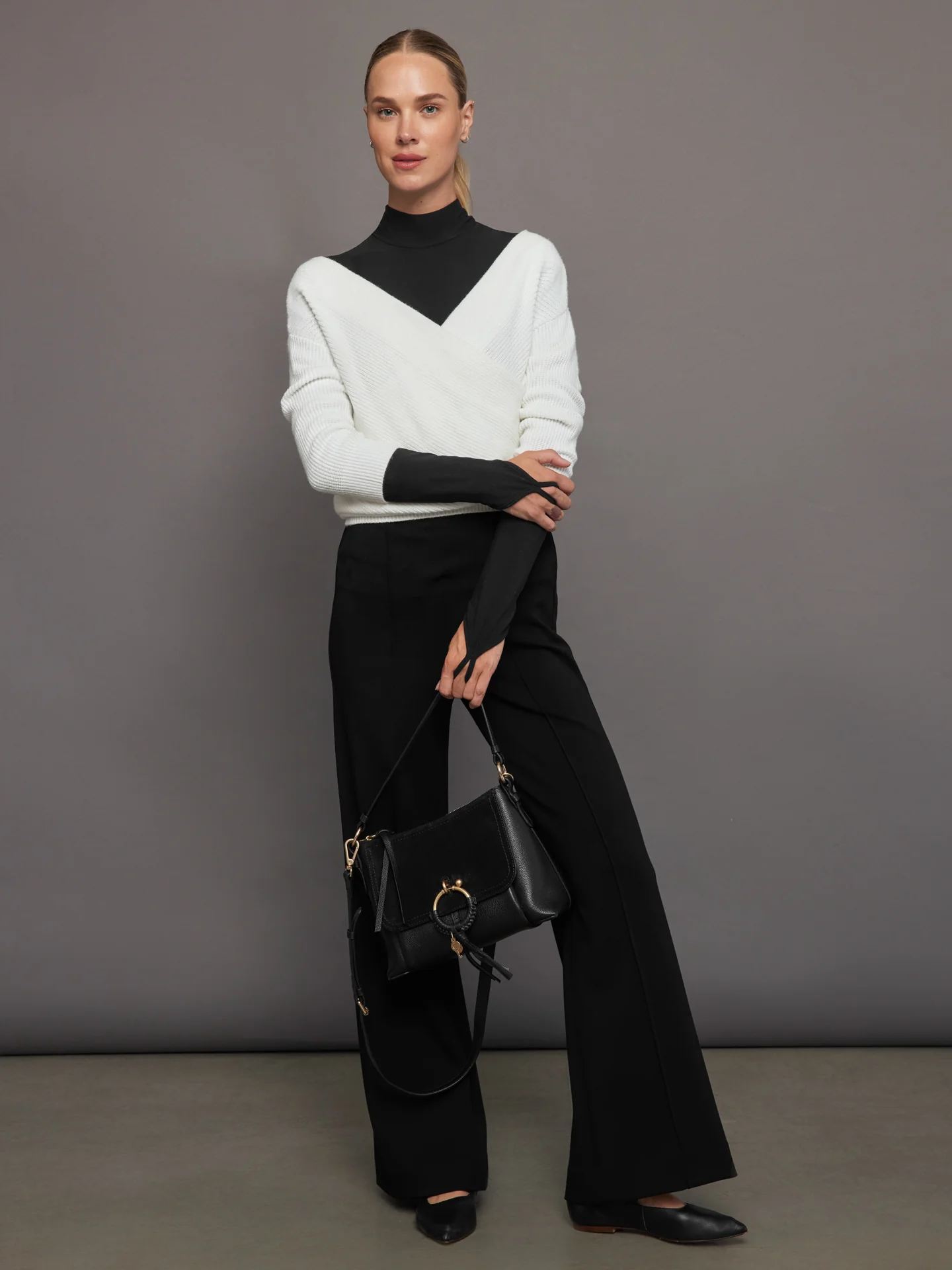 Mock Neck Long Sleeve in Melt - Black - Image 4