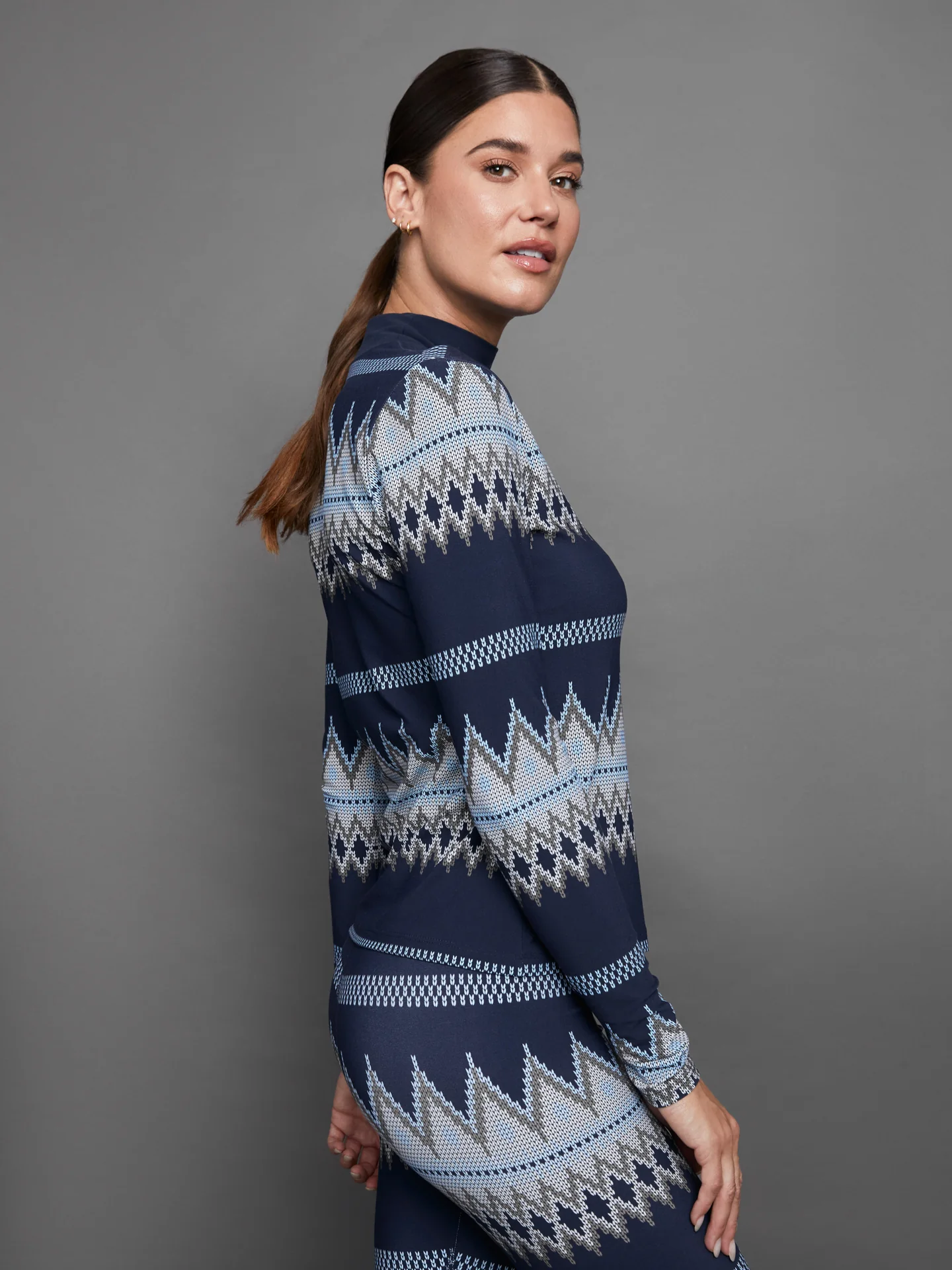 Long Sleeve Printed Base Layer - Printed Fairisle - Image 2