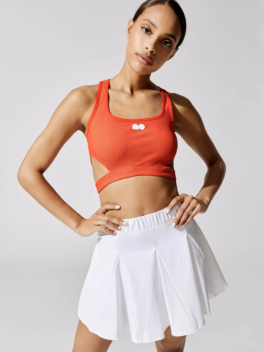 Naomi Osaka Court Njc Crop Top - Orange Frost-Team Orange-White