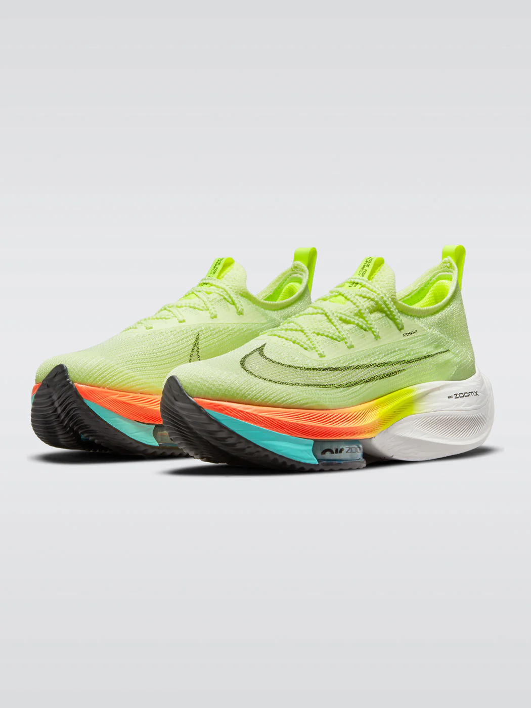 Nike Air Zoom Alphafly NEXT% Sneaker - Barely Volt-Black-Hyper Orange - Image 4