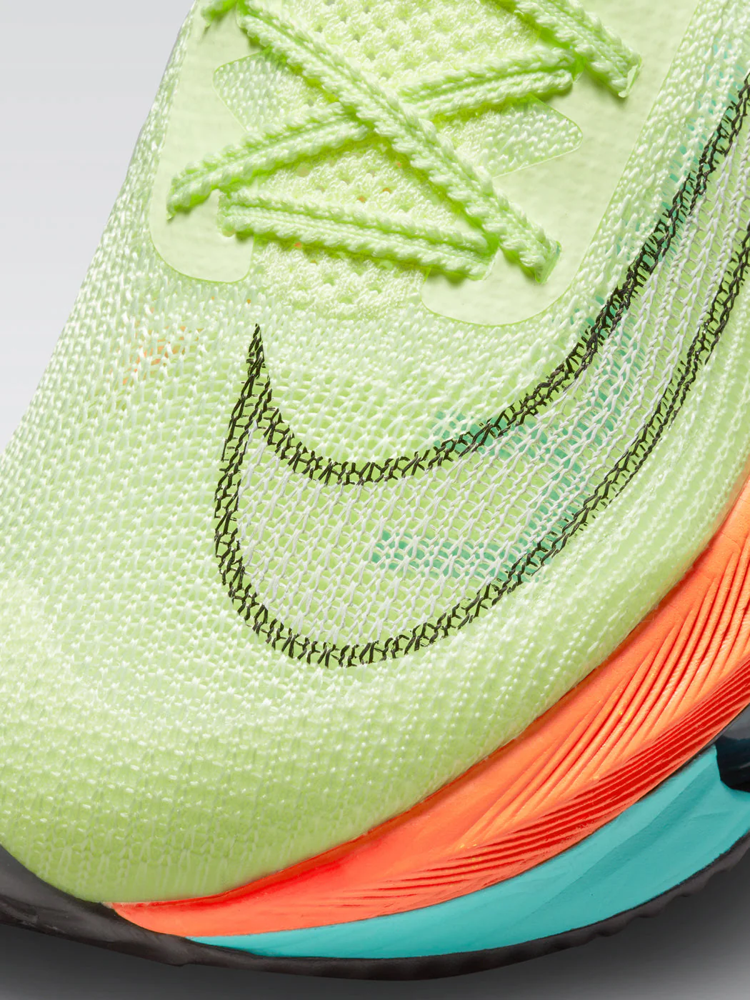 Nike Air Zoom Alphafly NEXT% Sneaker - Barely Volt-Black-Hyper Orange - Image 5