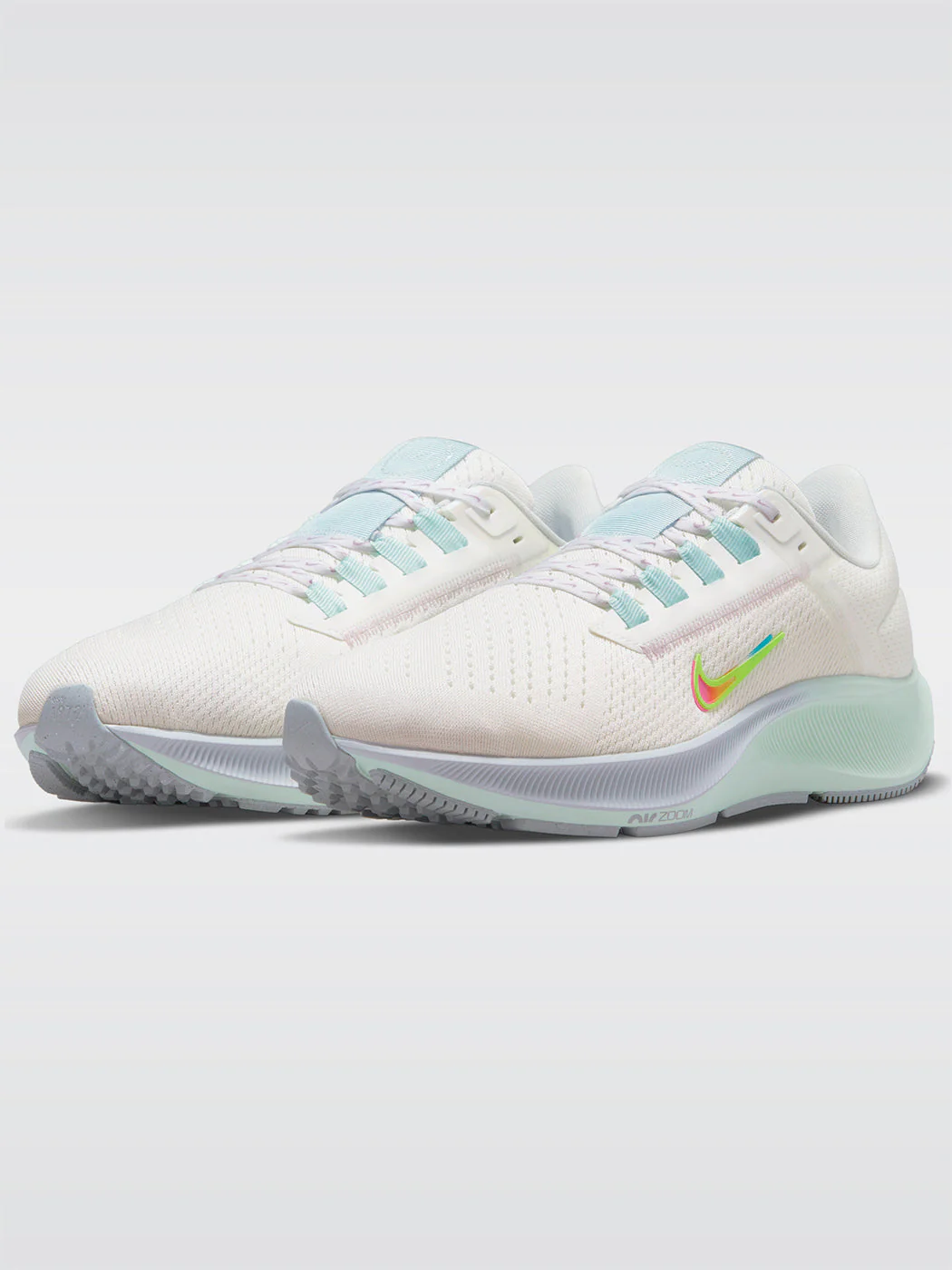 Nike Air Zoom Pegasus 38 Premium Sneaker - Summit White-Volt-Black-Aura - Image 3