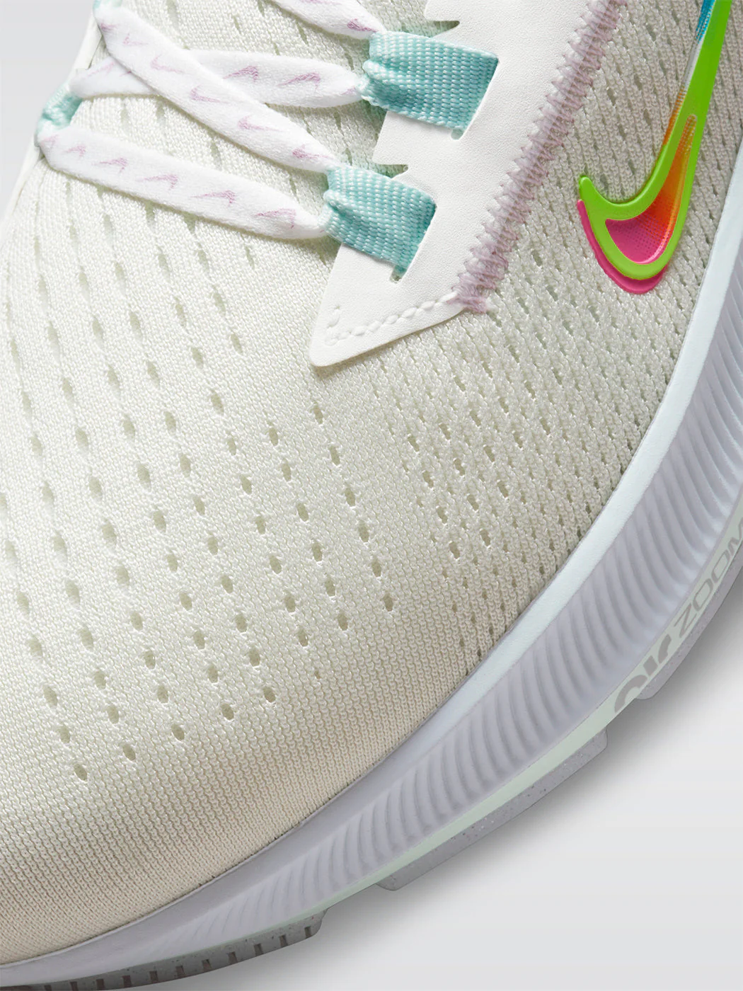 Nike Air Zoom Pegasus 38 Premium Sneaker - Summit White-Volt-Black-Aura - Image 7
